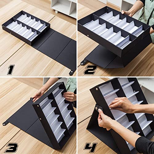 TRIUMPH VISION Sunglasses Organizer Storage Eyeglass Holder Glasses Case | Hold Multiple Eyewear Shades Organization Box Store Multi Glasses Display Stand Satin Lined Snap Closure with Lid Protection