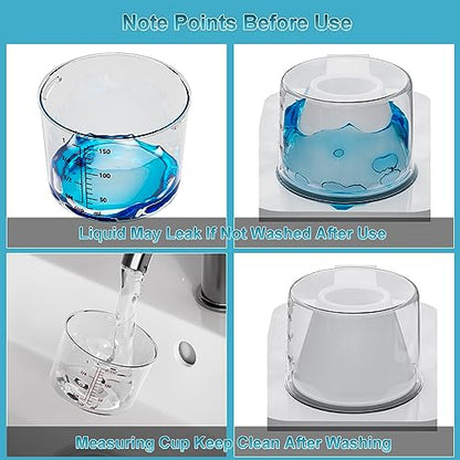 61OZ Laundry Detergent Dispenser Container, 2 Pack Liquid Laundry Dispenser, Plastic Detergent Dispensers for Laundry Powder/Fabric Softener with Tray 6 Labels, Clear