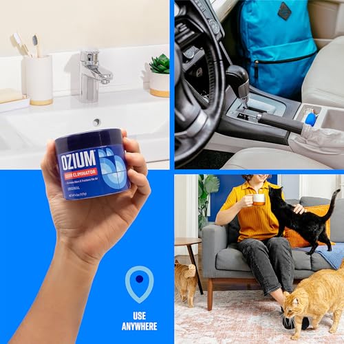 Ozium 4.5 Oz. Odor Eliminating Gel, Air Freshener Alternative | For Smoke, Pets, Musty Odors, Long Lasting Odor Remover for Cars, Homes, Outdoor Essence, 4 Pack
