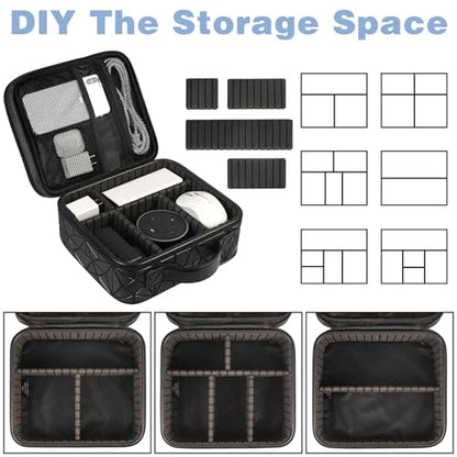 MATEIN Cable Organizer Bag, Travel Electronic Storage Cord Organizer Box | Tech Bag for Travel, Waterproof Charger Storage, Double Layer, Carrying Case for Cord, Shockproof, Portable, DJ Gifts, Black