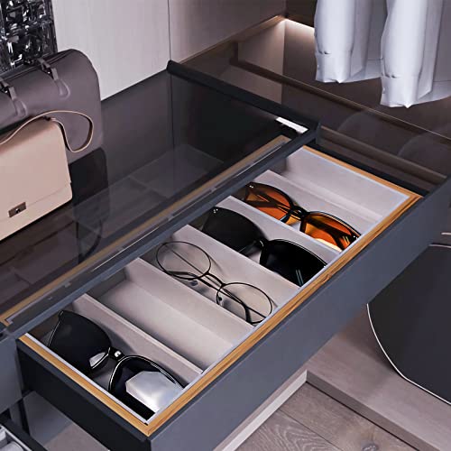 Natural bamboo Glasses Eyeglass Eyewear Sun glasses Sunglasses Box Storage Case Tray Display Showcase Organizer Box