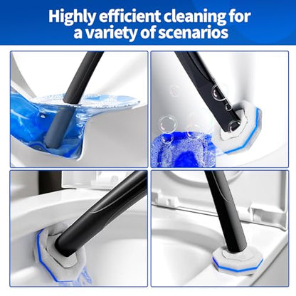 Disposable Toilet Brush - Toilet Bowl Cleaner, Toilet Cleaning Supplies, Toilet Brush with Holder, Toilet Bowl Cleaner Wands，40 Refills for Toilet Cleaning and Hygienic Bathroom Maintenance