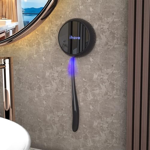 iHave Toothbrush Sanitizer Wall Mount, Portable UV Toothbrush Holder Travel | 4-Hour Auto-Cycle UV-C Disinfection 99.9%, Magnetic Mount, 30-Day Standby, Home, RV, Apartment Bathroom & Travel Essential