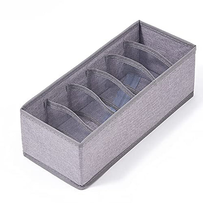 3 Pack Sock Underwear Drawer Organizer Dividers, Collapsible Cabinet Closet Storage Boxes for Clothes, Socks, Lingerie, Underwear, Tie, Belt, Baby, Bedroom
