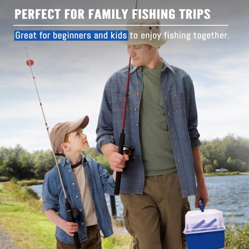448-Pcs Fishing Lures Kit – Complete Large 3-Layer Tackle Box Set with Hooks, Weights, Bobbers, Pliers, Rigs, Leaders & Accessories for Men, Kids, Beginners, Gear gift choice for Fathers Day