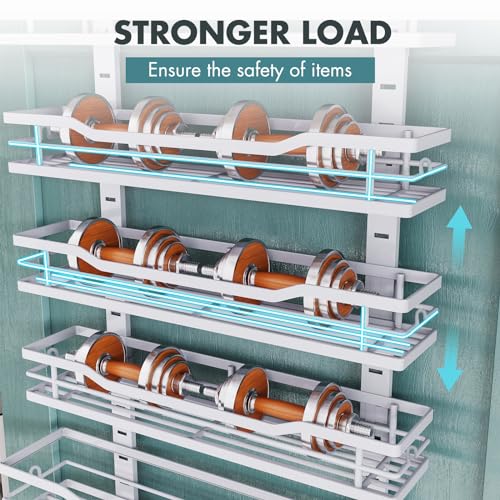 Eastherry Over The Door Pantry Organizer，9-Tier Over The Door Organizer with Adjustable Basket，Metal Hanging Pantry Organizers and Storage for Kitchen, Back of Door Seasoning Rack