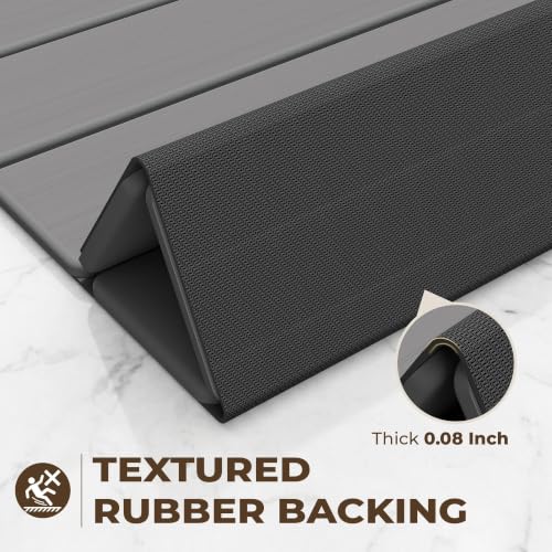 Foldable Stone Bath Mat, Non-Slip & Quick Dry Diatomaceous Earth Bath Mat, Natural Super Absorbent Stone Mat Bathroom Easy to Clean | Suitable for Shower, Bathroom, 23.6 x 15.3” - Dark Gray