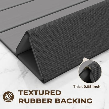 Foldable Stone Bath Mat, Non-Slip & Quick Dry Diatomaceous Earth Bath Mat, Natural Super Absorbent Stone Mat Bathroom Easy to Clean | Suitable for Shower, Bathroom, 23.6 x 15.3” - Dark Gray
