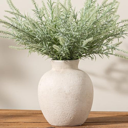 Ceramic Flower Vase Home Decor - Farmhouse Table Vases Rustic Vintage Living Room Kitchen Bedroom Decorations for House Book Shelf Office Coffee Desk Dining Fireplace (7.4" Rustic)