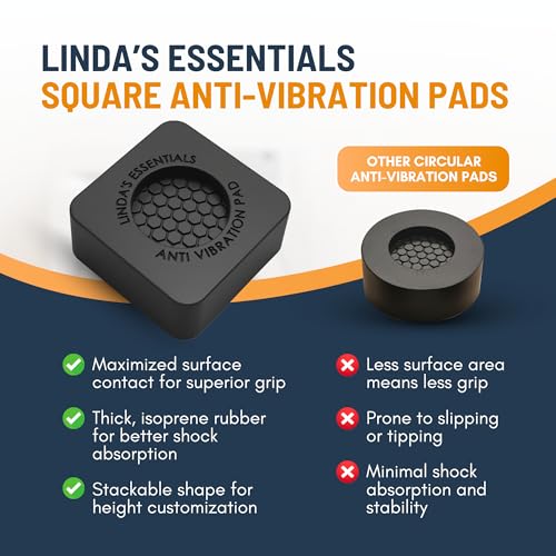 Anti Vibration Pads for Washing Machine and Dryer (Set of 4) - Washer Anti Vibration Pads with HexiGrip™ - Washing Machine Accessories & Leveling Pads - Vibration Dampening Mat