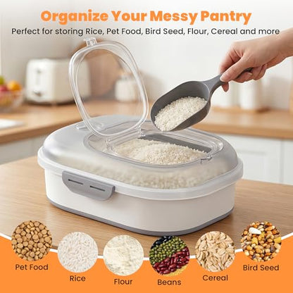 50 Lbs Rice Storage Container, Collapsible Pet Food Container