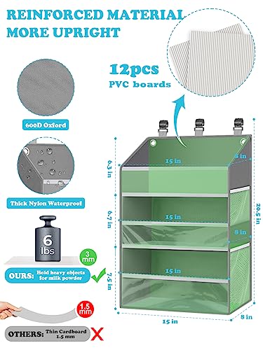 Hanging Diaper Caddy Organizer Crib Organizer–Spacious Baby Girl/Boy Nursery Storage Organizer for Changing Table, Playpen/Wall- Hold 90+ Diaper (Grey)