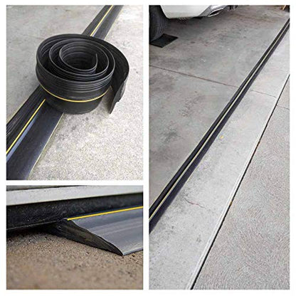 Papillon Garage Door Bottom Seal Strip, Weatherproof EPDM Rubber Threshold, Fits All Standard Doors, Easy for DIY Homeowners, No Adhesive (10Ft, Black)