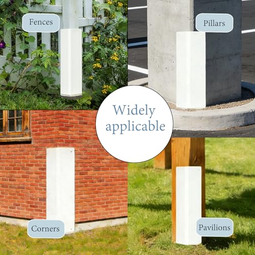 2 Pack White Stainless Steel Corner Guards, 3 3/8" x 3 3/8" x 11 3/4" | Metal Siding Corner Protector, 89° Angle, Outdoor Protection for Exterior Walls, Fences & Pavilions