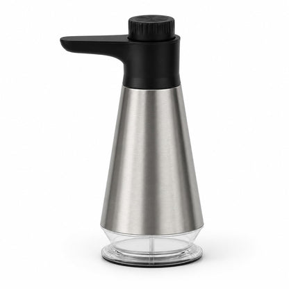 Dish Soap Dispenser for Kitchen,304 Stainless Steel Hand Soap Dispenser with Adjustable Output,Refillable Soap Pump with Clear Refill Base, Leak Resistant, Rust Resistant, Non-Slip