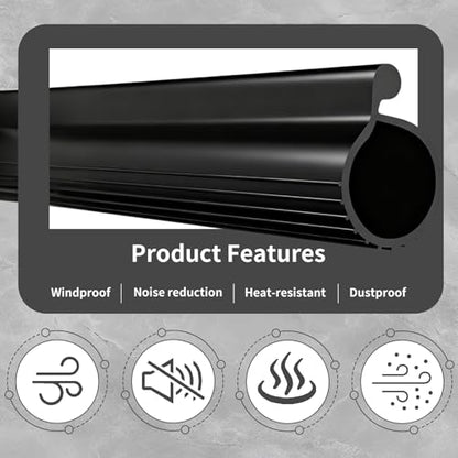 0.19" P Bulb Garage Door Seal Bottom Rubber 20.3 FT for Single Track, Black | Weather Stripping Noise Reduction Weatherproof Replacement Easy DIY Installation for Single Slot Overhead Door Overhead Door