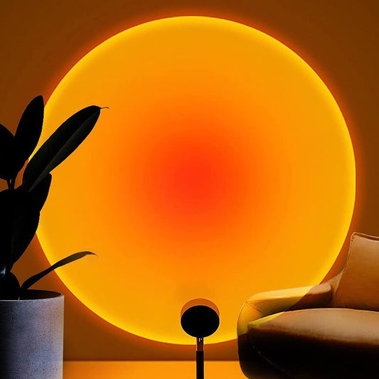 Sunset Lamp Projection Rotation Rainbow Lamp Led R... (Sunset Red | Aluminum)