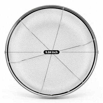 Fine Mesh Strainer for Kitchen, Stainless Steel Colander Bowl for Pasta, Rice, Fruit, Metal Net Baskets with Resting Base - Strain, Drain, Rinse (Diameter 9.84 inch)