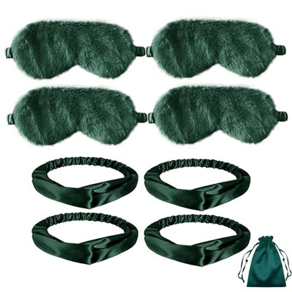 Faux Fur Plush Eye Mask Faux Furs Furry Sleep Masks Blindfold Eye Cover for Sleeping Women Men Travel Nap Gifts
