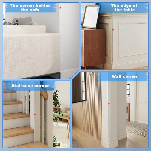 Self-Adhesive Clear Wall Corner Protector - 4Pack, 16 x 1.18 in | HD, Easy to install and maintain, Corner Guards, Edge Guard Strip for Drywall, Baseboards, Cabinet Doors, Shelves, and Desks