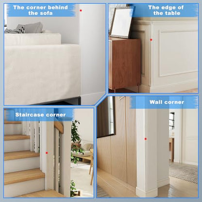 Self-Adhesive Clear Wall Corner Protector - 4Pack, 16 x 1.18 in | HD, Easy to install and maintain, Corner Guards, Edge Guard Strip for Drywall, Baseboards, Cabinet Doors, Shelves, and Desks