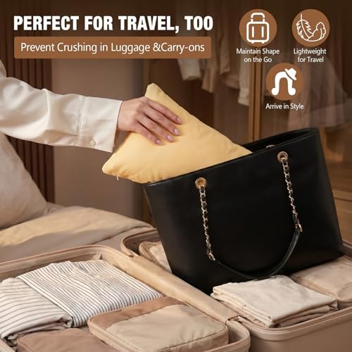 Xuhal 6 Pcs Golden Purse Insert Pillows Set Cushioned Handbag Fillers Set of Shaper Inserts Maintain Small to Large Purses for Prevent Creases and Damage Storage Display Purse Stuffing Packing Filler
