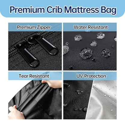 Heavy Duty Water-Resistant Crib Mattress Storage Cover Bag with Zipper