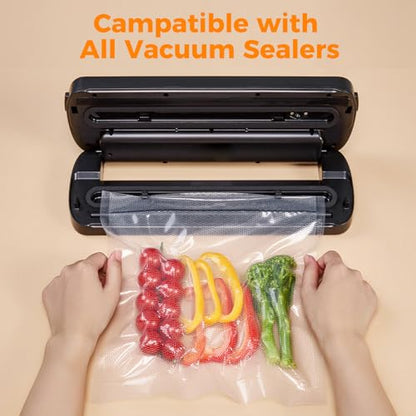 Wevac Vacuum Sealer Bags 11x50 Rolls 2 pack for Food Saver, Seal a Meal, Weston. Commercial Grade, BPA Free, Heavy Duty, Great for vac storage, Meal Prep or Sous Vide