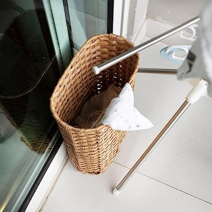 PEMAR Wicker Umbrella Holder, Hand Woven Umbrella Stand Basket Decorative Cane Holder Rack for Home, Entryway Multipurpose Narrow Tall Basket (Natural)