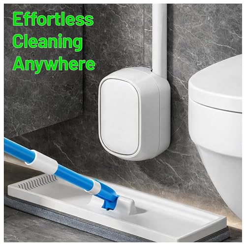 CiLoN 30 Pack Auto-Open Lid Disposable Toilet Bowl Brush & Holder System | Wall-Mounted Disposable Toilet Cleaning Set For Touch-Free Space-Saving Hygienic Modern Bathrooms (Starter Kit + 30 Sponge)