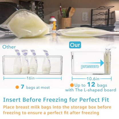 Breastmilk Storage Container with L Shaped Divider...
