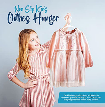 Utopia Home Kids Hangers 100 Pack – 11.5 Inch Baby Closet Hangers White | Plastic baby hangers | Fits children's & infant clothes | Gentle on delicate garments