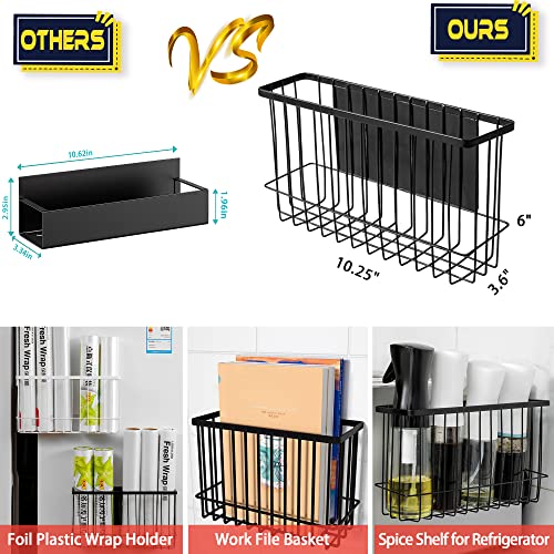 Magnetic Shelf Fridge Basket Bin for Whiteboard Washer Dryer Locker Cabinet | No Drilling Or Tools Needed, Reusable Magnet Organizer Classroom Office Home Kitchen Laundry Storage Rack Container Holder