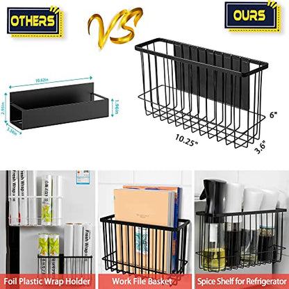 Magnetic Shelf Fridge Basket Bin for Whiteboard Washer Dryer Locker Cabinet | No Drilling Or Tools Needed, Reusable Magnet Organizer Classroom Office Home Kitchen Laundry Storage Rack Container Holder