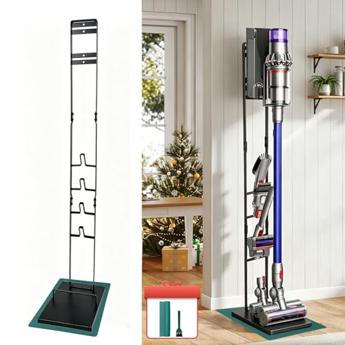 EZ SPARES Vacuum Stand,Vacuum Accessories Stable Metal Storage Bracket Holder Compatible with Dys Handheld V15 V11 V10 V8 V7 V6 Cordless Vacuum Cleaners(Black)