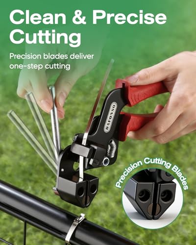 112-Piece Cable Tie Gun Kit, 11.8 Inch 304 Stainless Steel Zip Ties | Includes 110 Metal Zip Ties and Release Tool; Gun Tightens and Cuts for Fence, Exhaust Pipe, Chicken Coop, Farm and Cables