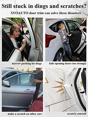 SYOAUTO 65Ft(20M) Door Edge Guard Black Car Door Edge Guards Door Edge Protector for Cars Rubber Auto Door Trim U Shape Build in Metal Sheet No Need Adhesive Easy to Cut Door Guards for Most Cars