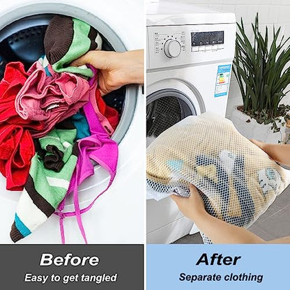 Vivifying Extra Large Mesh Laundry Bag, 2 Pack XXL Oversize Honeycomb Mesh Wash Bags for Washing Machine, Coats, Stuffed Toys, Blanket, Bedding, Sweater, Delicates Clothes (27 x 35 Inches)