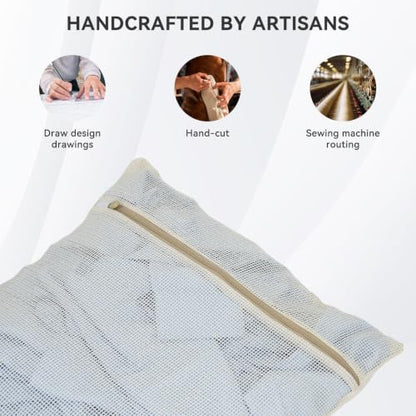OTraki Durable Cotton Mesh Laundry Bags 16 x 20 Inches Breathable Wash Bags | Lingerie Bags with Zipper for Washing Delicates, Travel Wash Bags for Delicates, Clothes, Pants, Underwear, Bra, Socks