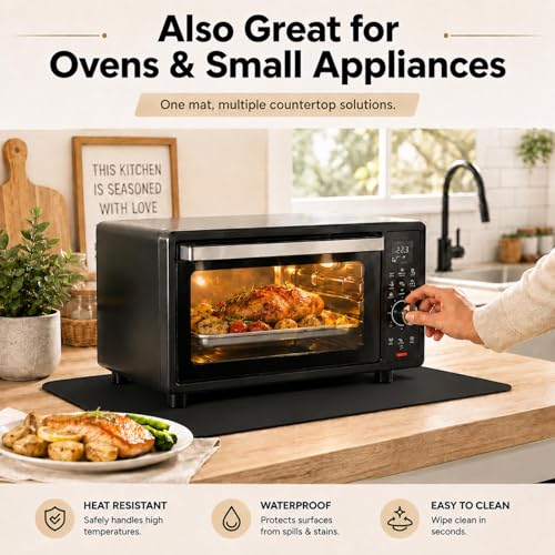2pack Heat Resistant Mat for Air Fryer, 15x18in Heat Resistant Mat for Countertop, Silicone Kitchen Countertop Hot Pads for Air Fryer, Deep Fryer, Oven
