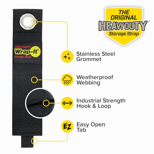 Heavy-Duty Wrap-It Storage Straps - Assorted 6-Pack | Garage Storage Extension Cord Organizer Cable Straps and Yard Cord Storage for Hose Organizer, Tools, RV Accessories