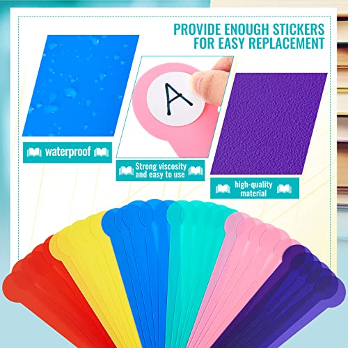Geyee 30 Pcs Library Book Dividers for Shelves with Stickers, Library Assorted Colored Book Shelf Dividers Plastic Flexible Shelf Marker Set for Teacher Supplies