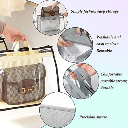 Dust Bags for Handbags,Purse Dustproof Storage Organizer,Brown-XXL | Dust Bags for Handbags,Purse Storage Organizer,Closet Moistureproof and Dustproof Hanging with Zipper and Handle,Brown-XXL