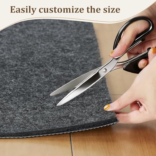 8x10 Ft Non Slip Rug Pad, Dual Surface Felt and Rubber Gripper Backing, 1/4 inch Thick Carpet Liner for Hardwood Floors, Under Area Rug Protective Cushioned Pads, Keep Rugs Safe and in Place