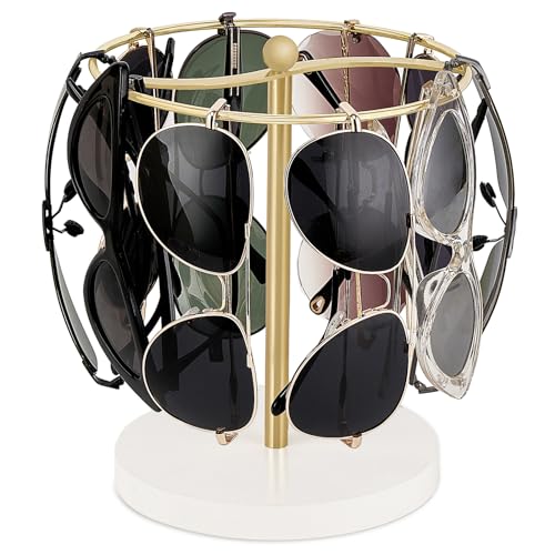 Mkono Sunglasses Organizer, Metal Glass Holder Storage Stand Display 2 Pack | Space-Saving, Holder 12 Eyewear Pairs, Sturdy Build, Clear Display, All Eyewear Types, for Table, Dresser, Desk, Countertop