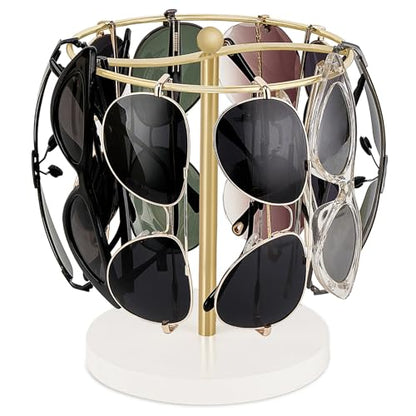 Mkono Sunglasses Organizer, Metal Glass Holder Storage Stand Display 2 Pack | Space-Saving, Holder 12 Eyewear Pairs, Sturdy Build, Clear Display, All Eyewear Types, for Table, Dresser, Desk, Countertop