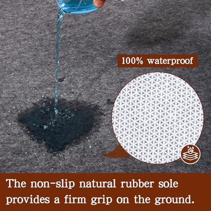 Rug Pad Waterproof Non-Slip 6x9 ft, 1/8" Thick Felt Cushion Pad for Area Rugs – Protects Hardwood, Tile & Laminate Floors – Keeps Rugs Flat & Secure