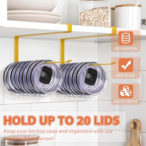 2 Pack Tumbler Lid Organizer, Versatile Tumbler St... (Gold | Iron)