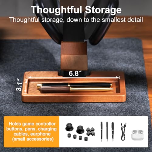 Solid Wood Controller Holder and Headphone Stand, Controller Stand for Desk