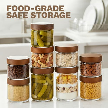 8 oz Glass Jars with Lids, Small Jars for Loose Leaf Tea, 4 Pack